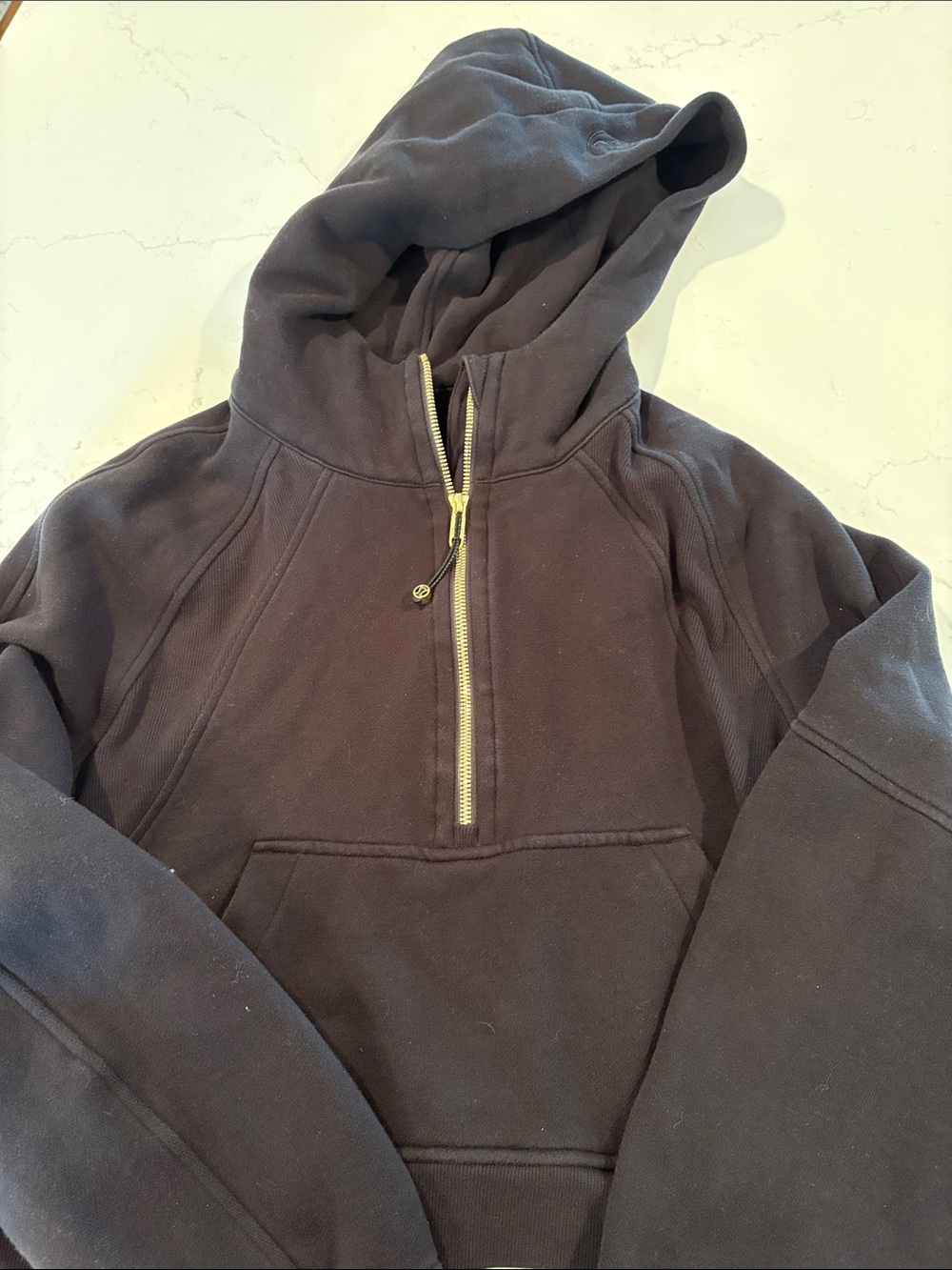 lululemon athletica Black Half-Zip Hoodie with Gold Zipper